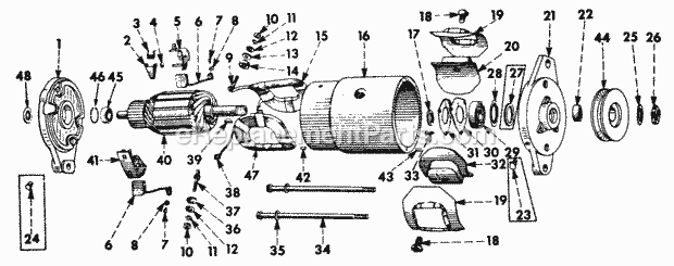 Motor Generator-Delco-Remy Diagram and Parts List for 122  Cub Cadet Lawn Tractor